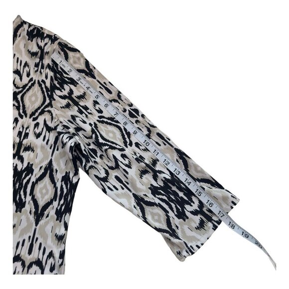 New Directions Women SZ XL LaceUp Tie V Neck Tunic Blouse Asimetric Edge Stretch - Picture 8 of 11